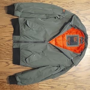 Superdry Wax Flight Bomber Jacket in army green
